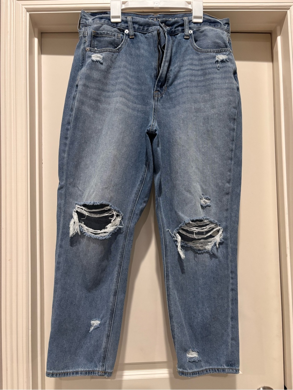 American Eagle Outfitters Light Blue Ripped Boyfriend Jeans
